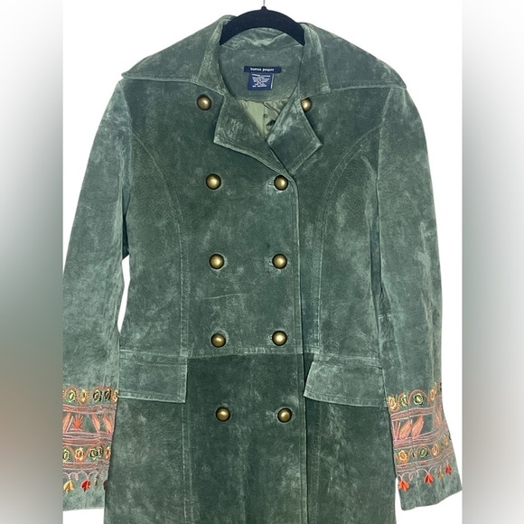 BOSTON PROPER Free Suede Embroidered Coat - Picture 4 of 7